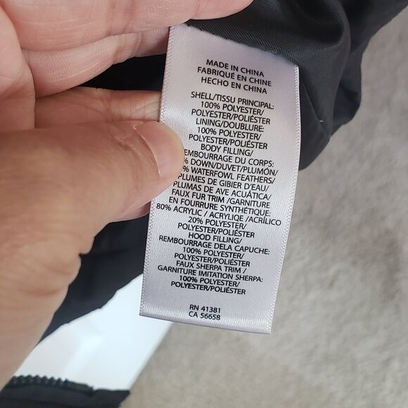 LAUREN Ralph Lauren Hooded Down Coat with Faux Leather size L - Picture 6 of 11